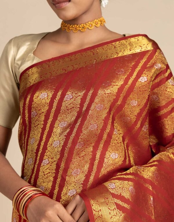 Rohini-Red Kanchipuram Silk Saree