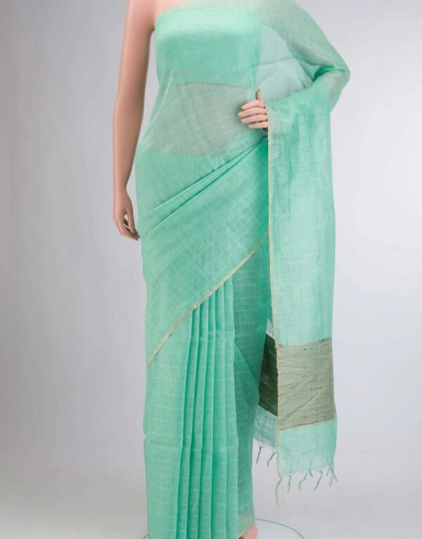 Green Linen Saree
