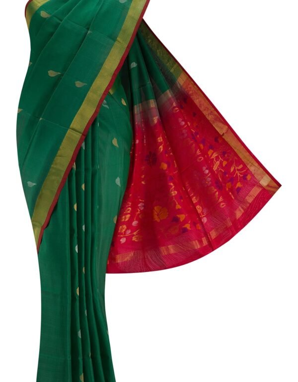 Green Dual Tone Uppada Silk Saree
