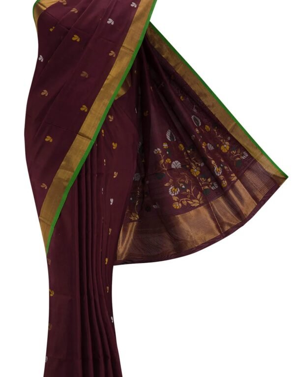 Brown Dual Tone Uppada Silk Saree