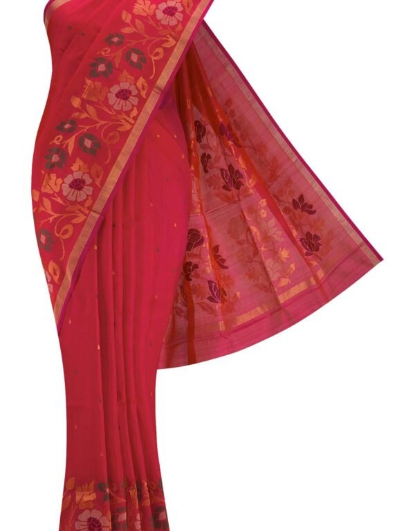 Dark Pink Dual Tone Uppada Silk Saree
