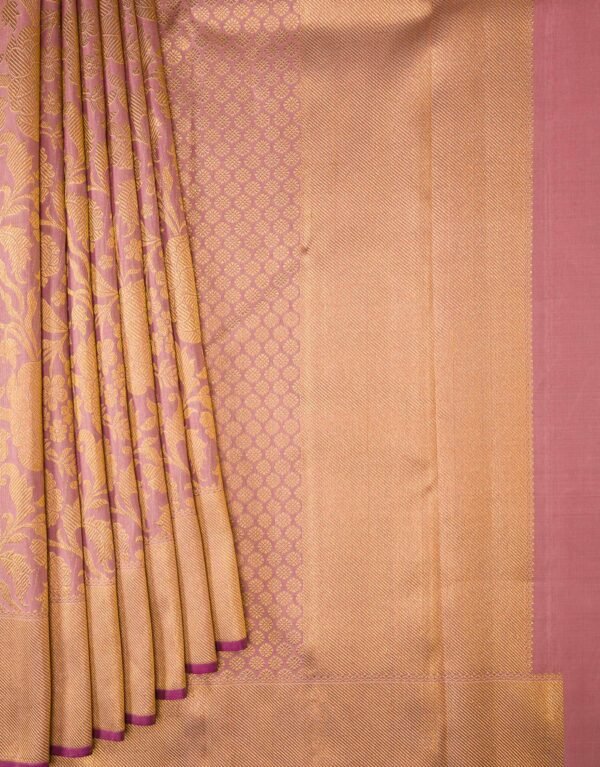 Pure Silk Pure Zari Pink Dual Tone Kanchipuram Saree