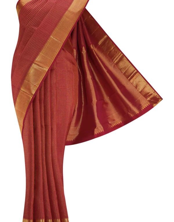 Maroon Dual Tone Kanchipuram Silk Saree