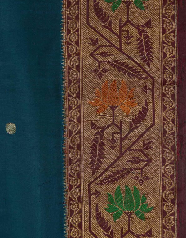 Peacock Blue Dual Tone Kanchipuram Silk Saree