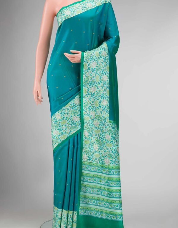 Peacock Blue Dual Tone Kanchipuram Silk Saree