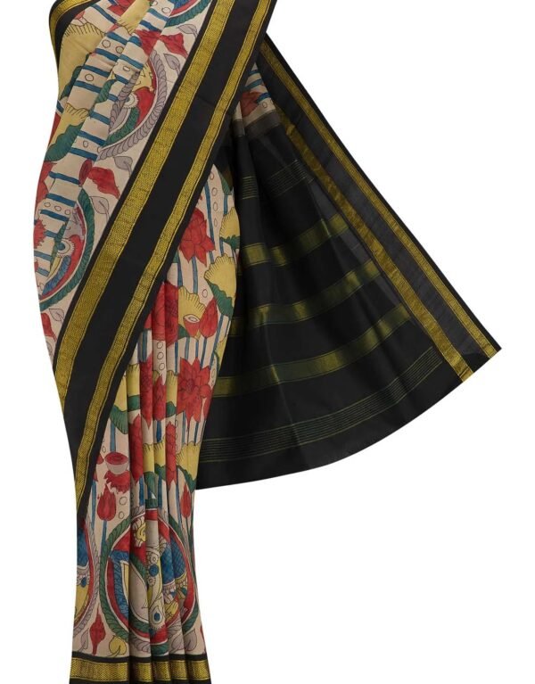 Beige Dual Tone Kanchipuram Silk Saree