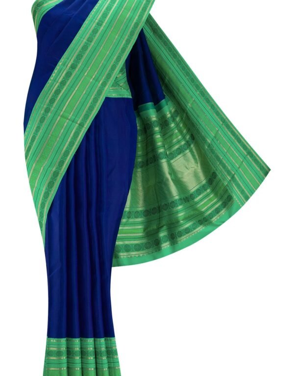 Pure Silk Pure Zari Royal Blue Dual Tone Kanchipuram Saree