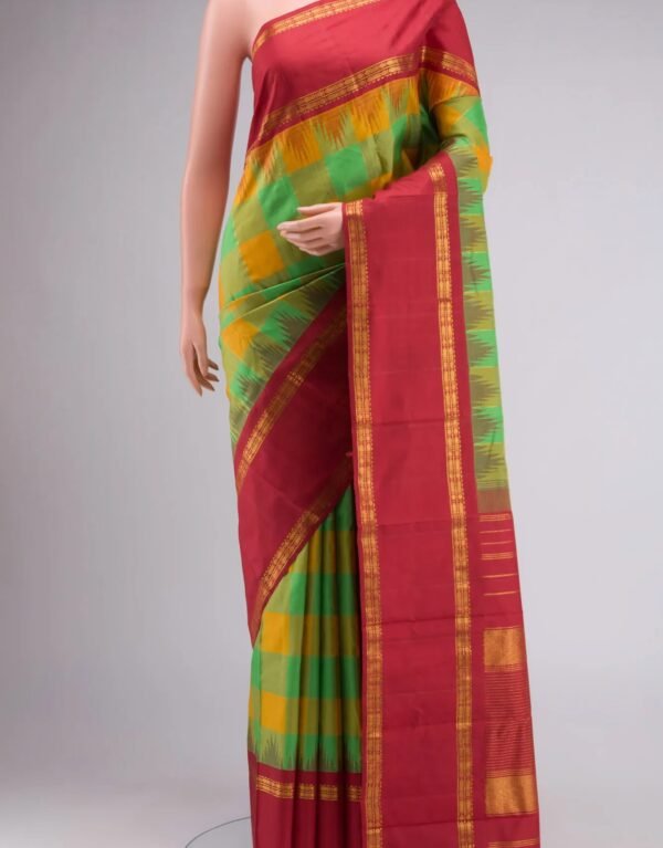 Pure Silk Pure Zari Multi Kanchipuram Saree