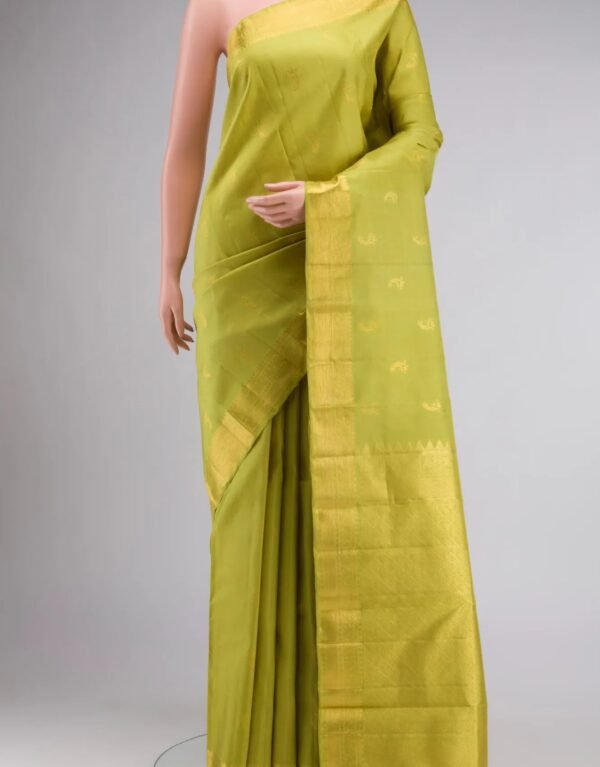 Pure Silk Pure Zari Green Kanchipuram Saree