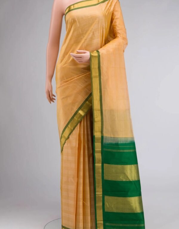 Beige Kanchipuram Silk Saree