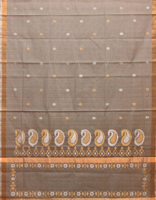 Grey Uppada Cotton Silk Handloom Saree