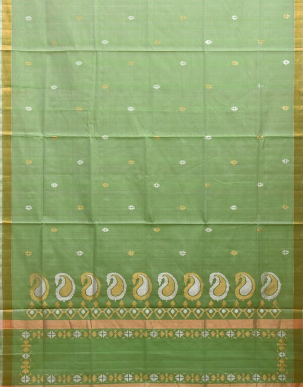 Light Green Uppada Cotton Silk Handloom Saree