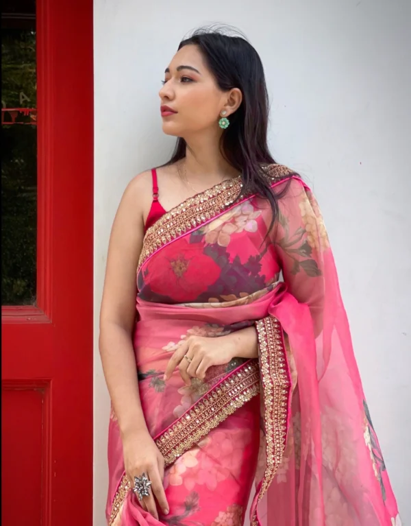 Orgenza Pink Saree