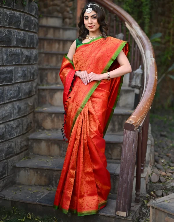 Gadwal Red Saree