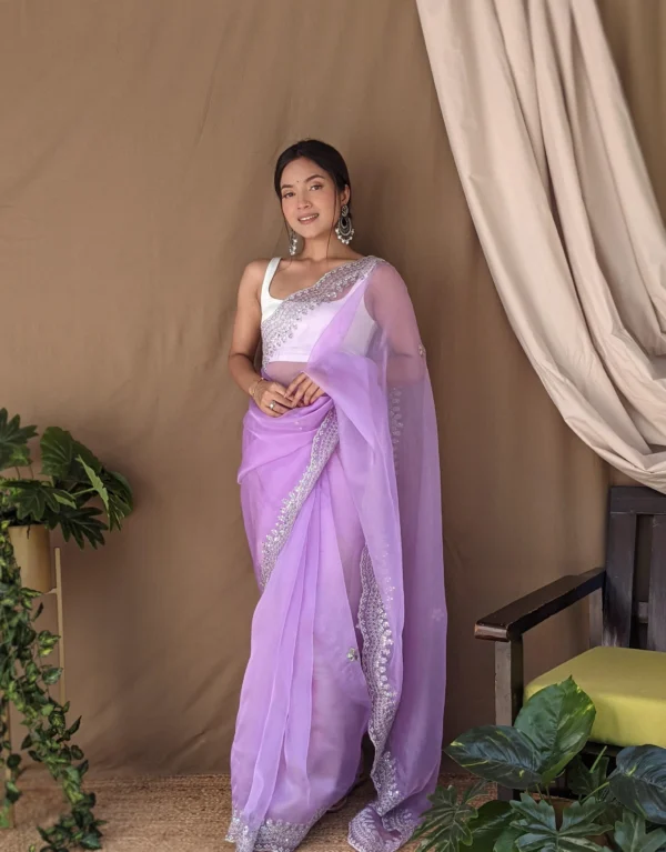 Orgenza Dark Lavender Saree