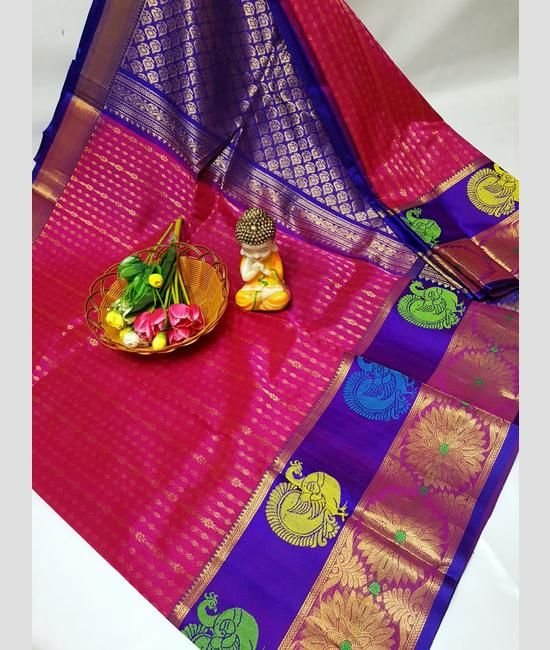 Kuppadam pattu magenta saree