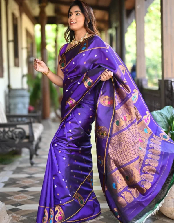 Gadwal Purple Saree
