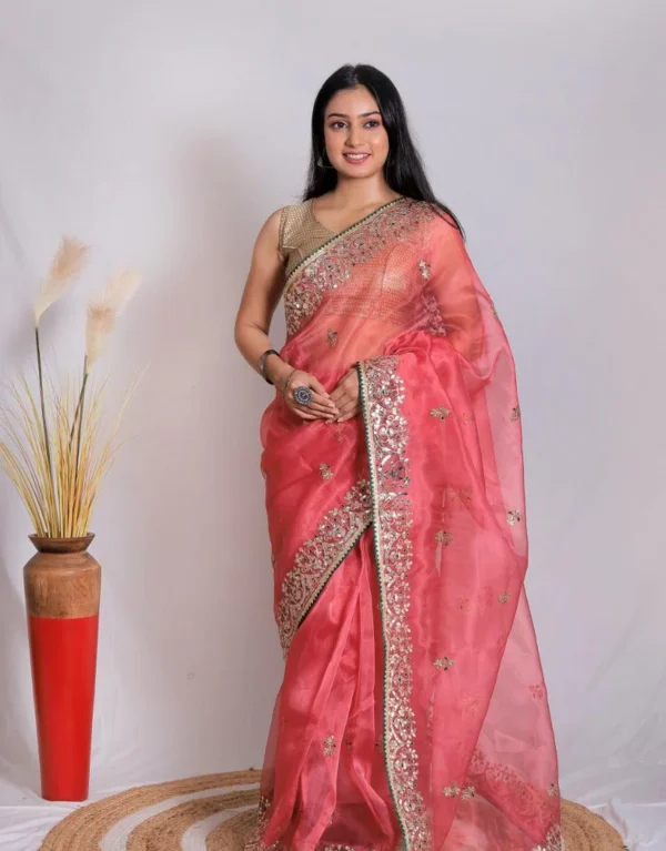 Organza Silk Saree With Blouse